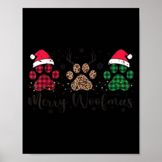 Merry Woofmas Dog Lover Retro Holiday Top Puppy Ch Poster (Voorkant)