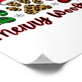 Merry Woofmas Dog Plaid Animal Paw Print Kerst (Hoek)