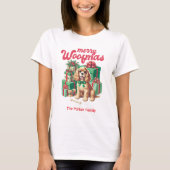 Merry Woofmas Family Name Dog Christmas T-shirt (Voorkant)