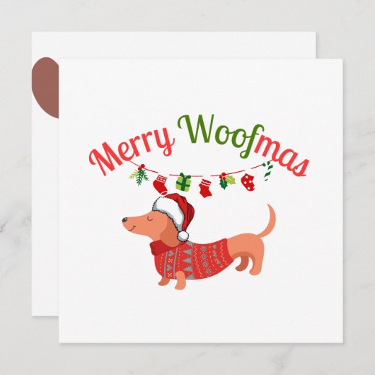 Merry WOOFmas Feestdagenkaart (Voorkant / Achterkant)