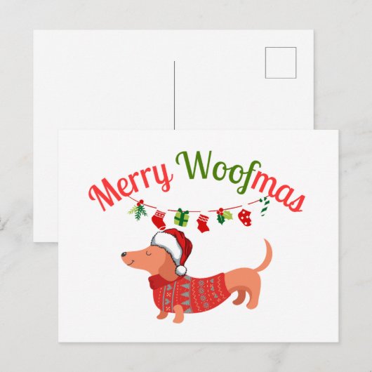 Merry WOOFmas Feestdagenkaart (Voorkant / Achterkant)