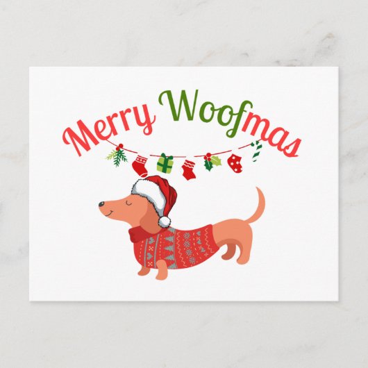 Merry WOOFmas Feestdagenkaart (Voorkant)