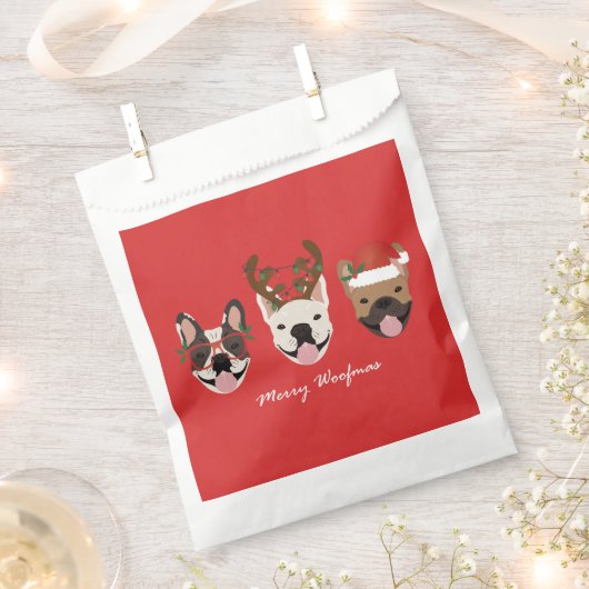 Merry Woofmas Franse Bulldogs Kerstmis Bedankzakje (Geknipt)