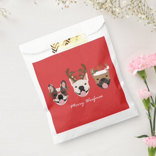 Merry Woofmas Franse Bulldogs Kerstmis Bedankzakje (Gezegeld)