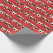 Merry Woofmas Franse Bulldogs Kerstmis Cadeaupapier (Hoek)