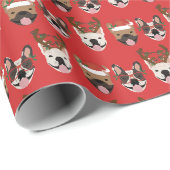 Merry Woofmas Franse Bulldogs Kerstmis Cadeaupapier (Rol Hoek)