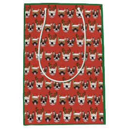 Merry Woofmas Franse Bulldogs Kerstmis Medium Cadeauzakje