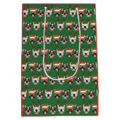 Merry Woofmas Franse Bulldogs Kerstmis Medium Cadeauzakje (Achterkant)