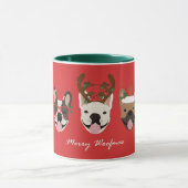 Merry Woofmas Franse Bulldogs Kerstmis Mok (Midden)