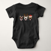 Merry Woofmas Franse Bulldogs Kerstmis Romper (Achterkant)