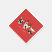 Merry Woofmas Franse Bulldogs Kerstmis Servet (Hoek)
