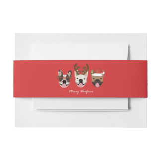 Merry Woofmas Franse Bulldogs Kerstmis Uitnodigingen Wikkel