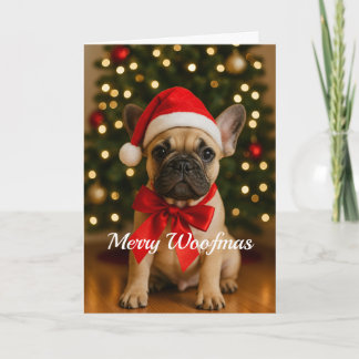 Merry Woofmas French Bulldog Christmas Card Kaart