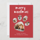 Merry Woofmas Funny Pet Dog Foto van Kerstmis Feestdagenkaart (Voorkant)