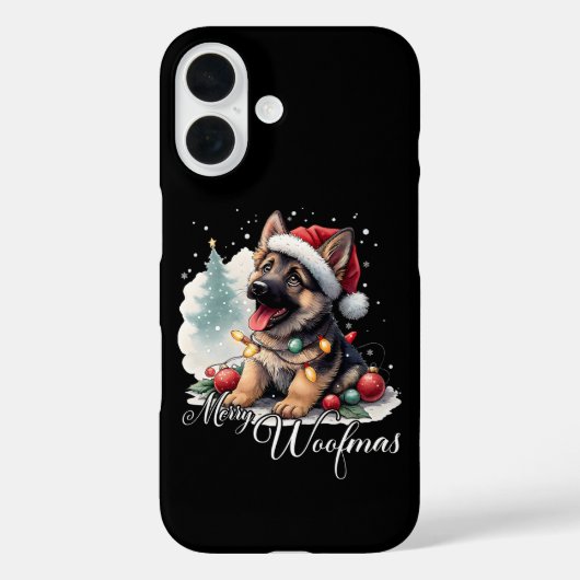 Merry Woofmas German Shepherd Case-Mate iPhone Case (Achterkant)