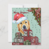 Merry Woofmas Golden Retriever kerstmis Notitiekaartje (Voorkant)