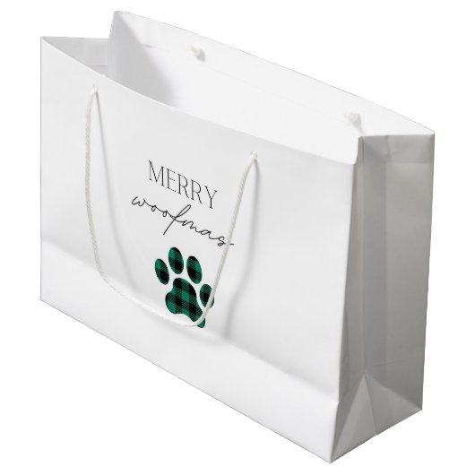 Merry Woofmas Groot Cadeauzakje (Voorkant Gekanteld)
