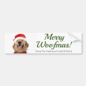 Merry Woofmas. hondenliefhebbers Bumpersticker (Voorkant)