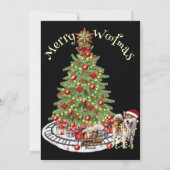 Merry Woofmas Hondenontwerp- Akita Feestdagenkaart (Achterkant)