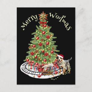 Merry Woofmas Hondenontwerp - Australische Rundvee Briefkaart