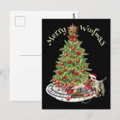 Merry Woofmas Hondenontwerp - Australische Rundvee Briefkaart (Voorkant / Achterkant)