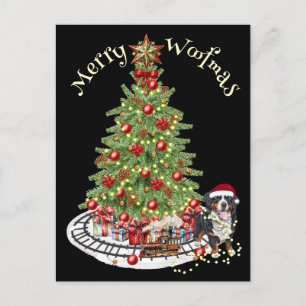 Merry Woofmas Hondenontwerp - Berner Berghond Briefkaart