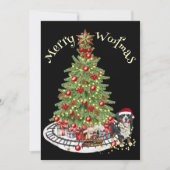 Merry Woofmas Hondenontwerp - Berner Berghond Feestdagenkaart (Voorkant)