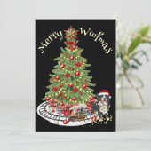 Merry Woofmas Hondenontwerp - Berner Berghond Feestdagenkaart (Staand voorkant)