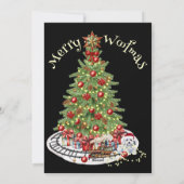 Merry Woofmas Hondenontwerp- Bichon Frise Feestdagenkaart (Achterkant)