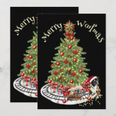 Merry Woofmas Hondenontwerp- Boxer Feestdagenkaart (Voorkant / Achterkant)