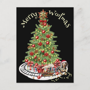 Merry Woofmas Hondenontwerp- Dachshund Briefkaart