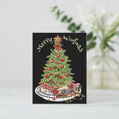 Merry Woofmas Hondenontwerp- Dachshund Briefkaart (Staand voorkant)