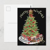 Merry Woofmas Hondenontwerp- Dachshund Briefkaart (Voorkant / Achterkant)