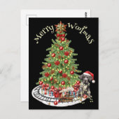 Merry Woofmas Hondenontwerp- Grote Deen Briefkaart (Voorkant / Achterkant)