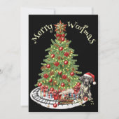 Merry Woofmas Hondenontwerp- Grote Deen Feestdagenkaart (Voorkant)