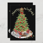 Merry Woofmas Hondenontwerp - King Charles Spaniel Feestdagenkaart (Voorkant / Achterkant)