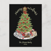 Merry Woofmas Hondenontwerp- Pug Feestdagenkaart (Voorkant)