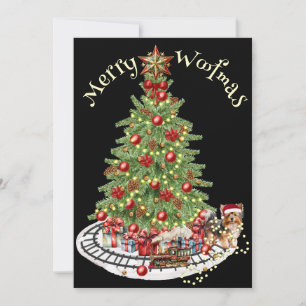 Merry Woofmas Hondenontwerp- Yorkie Feestdagenkaart