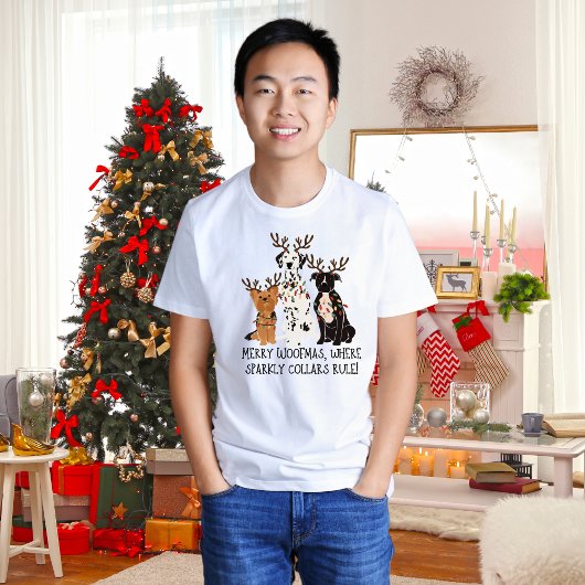 Merry Woofmas, Humor Christmas Dogs T-shirt