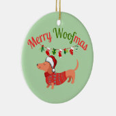 Merry WOOFmas Keramisch Ornament (Rechts)