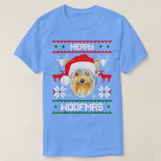 Merry Woofmas Kerstmis Dog Deer Snowflakes Merry T-shirt (Design voorkant)