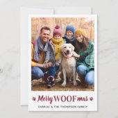 Merry WOOFmas Kerstmis van de Dog Pet Foto Feestdagenkaart (Voorkant)