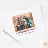 Merry WOOFmas Kerstmis van de Dog Pet Foto Vierkante Sticker (Envelop)