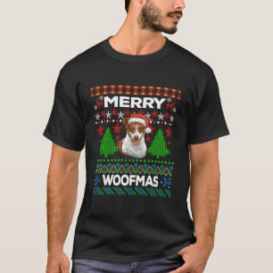 Merry Woofmas Lelijke trui Christmas Jack Russell T-shirt