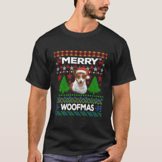 Merry Woofmas Lelijke trui Christmas Jack Russell T-shirt