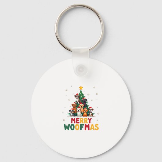 Merry Woofmas - Merry Christmas For Dog Lovers (1) Sleutelhanger (Voorkant)