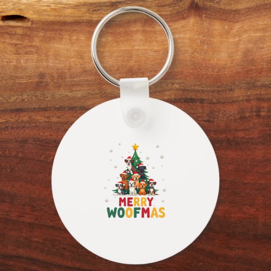 Merry Woofmas - Merry Christmas For Dog Lovers (1) Sleutelhanger (Voorkant)