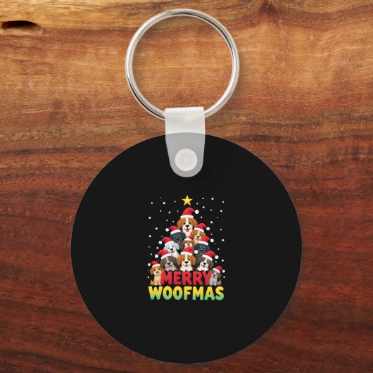 Merry Woofmas - Merry Christmas For Dog Lovers (1) Sleutelhanger (Voorkant)
