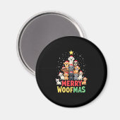 Merry Woofmas - Merry Christmas For Dog Lovers (2) Magneet (Voorkant / Achterkant)