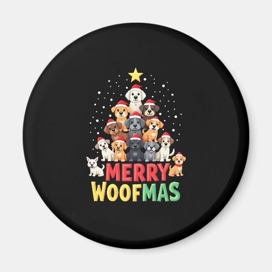 Merry Woofmas - Merry Christmas For Dog Lovers (2) Magneet (Voorkant)